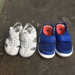 Nike (US7) and adidas sandal (US 6.5)
